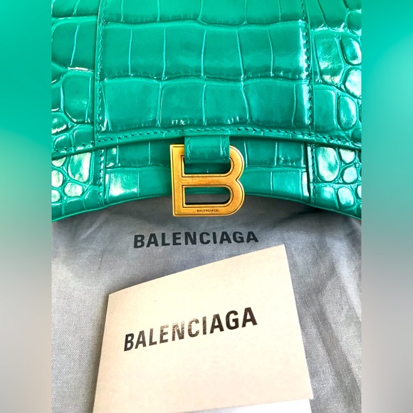 NEW🔥BALENCIAGA💥RARE💥XS Hourglass Leather Top Handle Bag🔥 - Picture 11 of 15